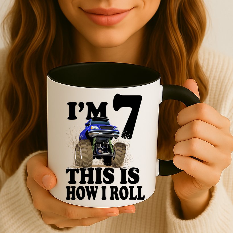 I'm 7 This Is How I Roll Monster Truck Mug