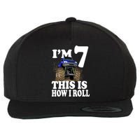 I'm 7 This Is How I Roll Monster Truck Wool Snapback Cap