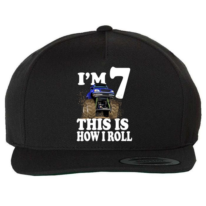 I'm 7 This Is How I Roll Monster Truck Wool Snapback Cap
