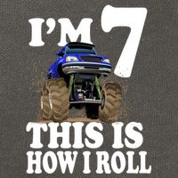 I'm 7 This Is How I Roll Monster Truck Cotton Canvas Backpack