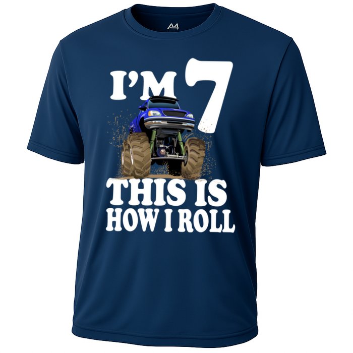 I'm 7 This Is How I Roll Monster Truck Cooling Performance Crew T-Shirt