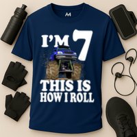 I'm 7 This Is How I Roll Monster Truck Cooling Performance Crew T-Shirt