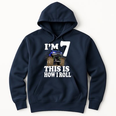 I'm 7 This Is How I Roll Monster Truck Hoodie