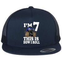 I'm 7 This Is How I Roll Monster Truck Flat Bill Trucker Hat