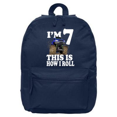 I'm 7 This Is How I Roll Monster Truck 16 in Basic Backpack