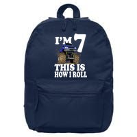 I'm 7 This Is How I Roll Monster Truck 16 in Basic Backpack