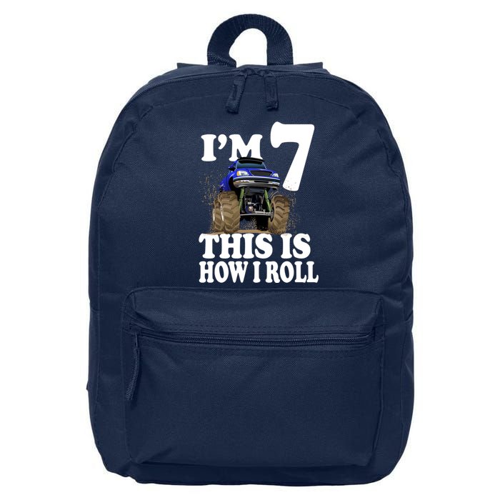 I'm 7 This Is How I Roll Monster Truck 16 in Basic Backpack