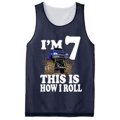 I'm 7 This Is How I Roll Monster Truck Mesh Reversible Basketball Jersey Tank