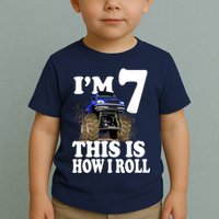 I'm 7 This Is How I Roll Monster Truck Toddler T-Shirt