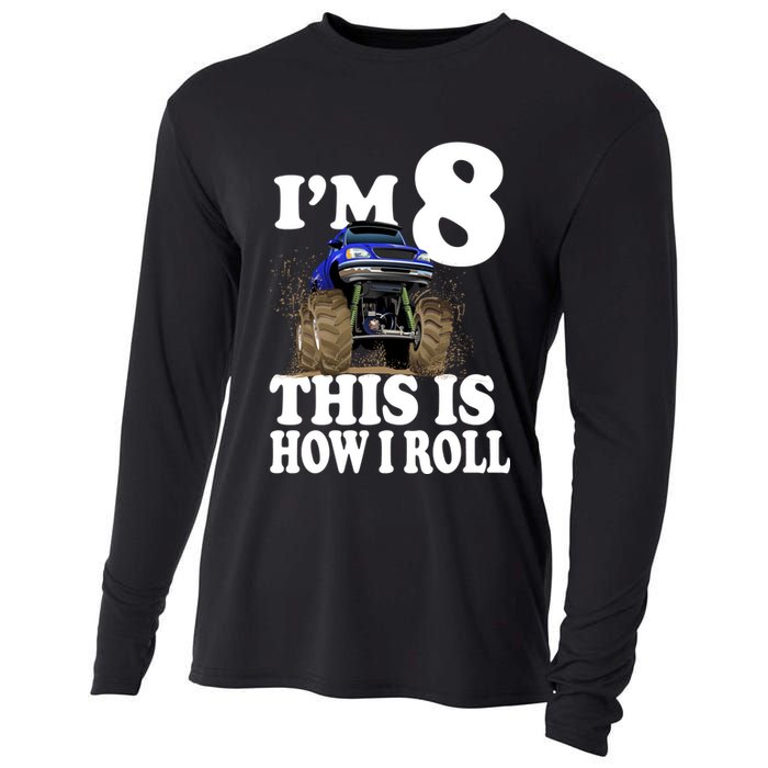 I'm 8 This Is How I Roll Monster Truck Cooling Performance Long Sleeve Crew