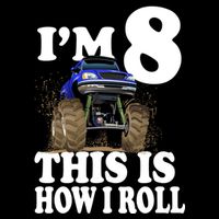 I'm 8 This Is How I Roll Monster Truck Cooling Performance Long Sleeve Crew