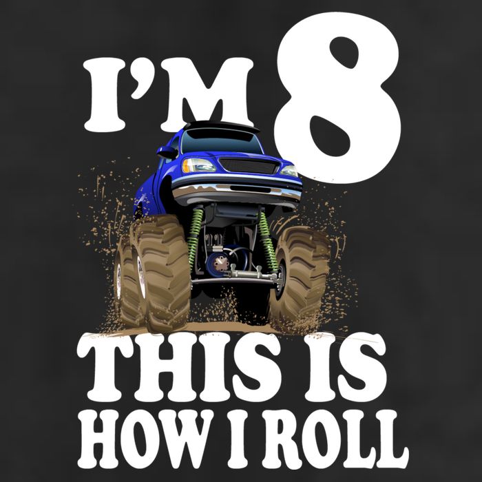 I'm 8 This Is How I Roll Monster Truck Golf Towel