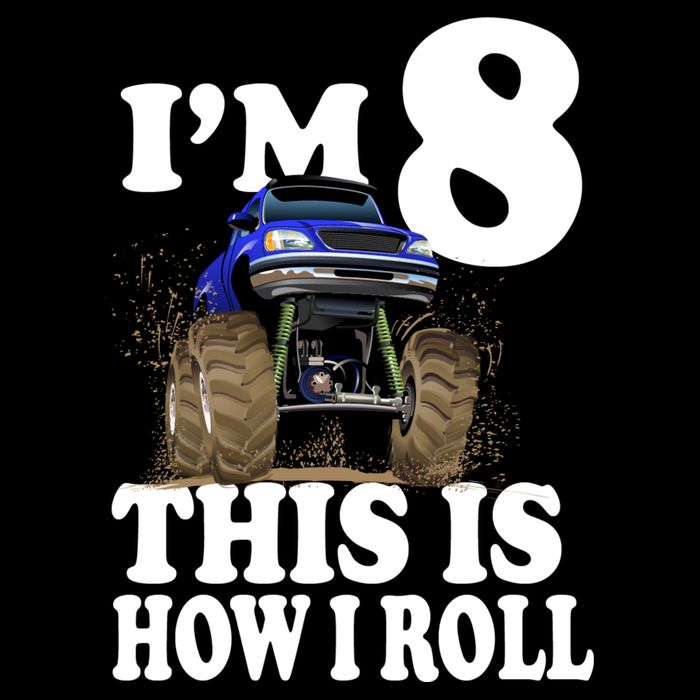 I'm 8 This Is How I Roll Monster Truck Wool Snapback Cap