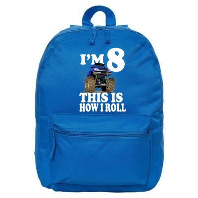 I'm 8 This Is How I Roll Monster Truck 16 in Basic Backpack