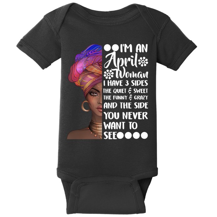 I'm A April Woman Cute Birthday Baby Bodysuit