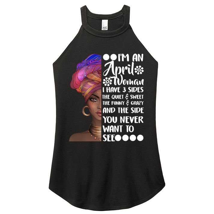 I'm A April Woman Cute Birthday Women's Perfect Tri Rocker Tank