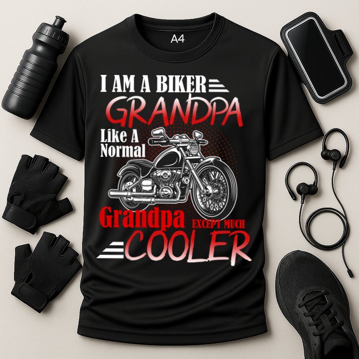 I'm A Biker Grandpa Except Much Cooler Cooling Performance Crew T-Shirt