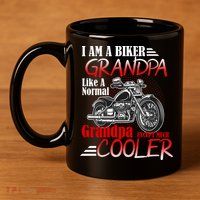 I'm A Biker Grandpa Except Much Cooler 11oz C Handle Ceramic Mug