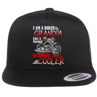 I'm A Biker Grandpa Except Much Cooler Flat Bill Trucker Hat