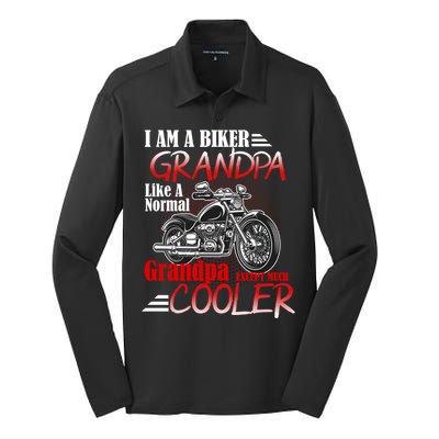 I'm A Biker Grandpa Except Much Cooler Silk Touch Performance Long Sleeve Polo