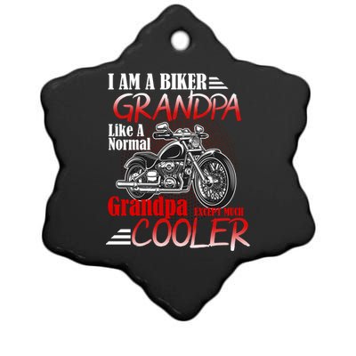 I'm A Biker Grandpa Except Much Cooler Ceramic Star Ornament