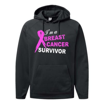 I'm A Breast Cancer Survivor Performance Fleece Hoodie