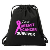 I'm A Breast Cancer Survivor Drawstring Bag