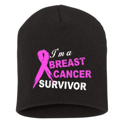 I'm A Breast Cancer Survivor Short Acrylic Beanie