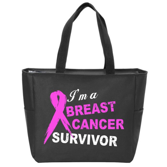 I'm A Breast Cancer Survivor Zip Tote Bag