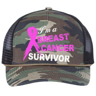 I'm A Breast Cancer Survivor Retro Rope Trucker Hat Cap