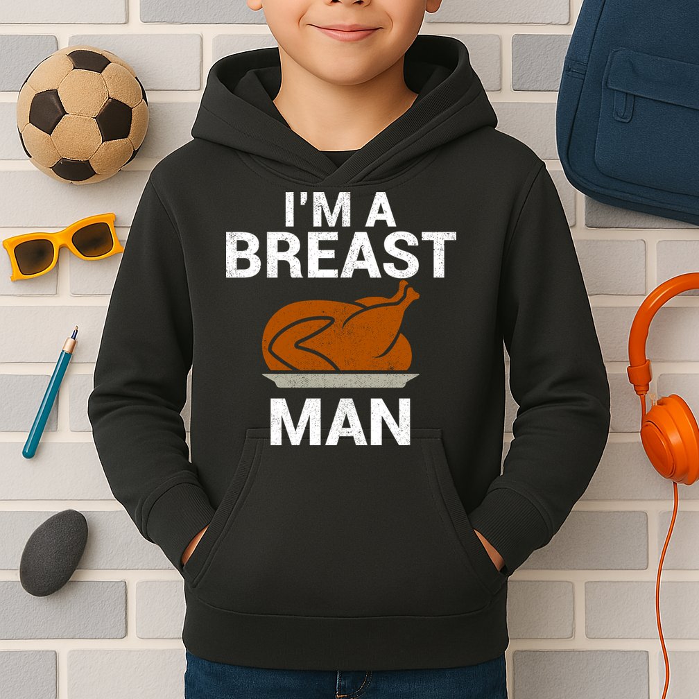 I'm A Breast Man Turkey Kids Hoodie