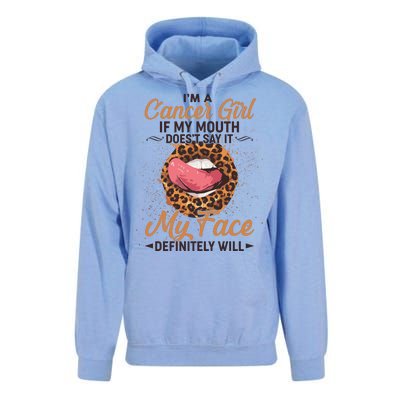 I'm a Cancer Girl If My Mouth Doesn't Say It My Face Definitely Will Unisex Surf Hoodie