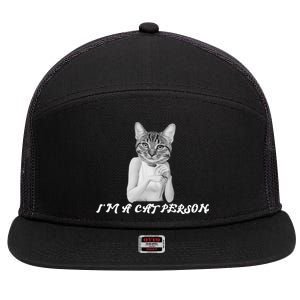 I'm A Cat Person 7 Panel Mesh Trucker Snapback Hat