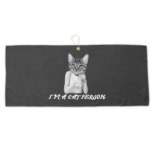 I'm A Cat Person Large Microfiber Waffle Golf Towel