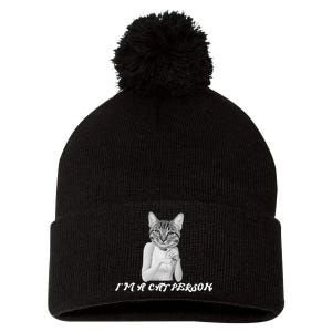 I'm A Cat Person Pom Pom 12in Knit Beanie