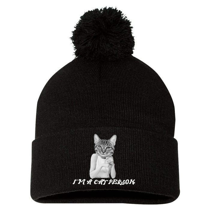 I'm A Cat Person Pom Pom 12in Knit Beanie