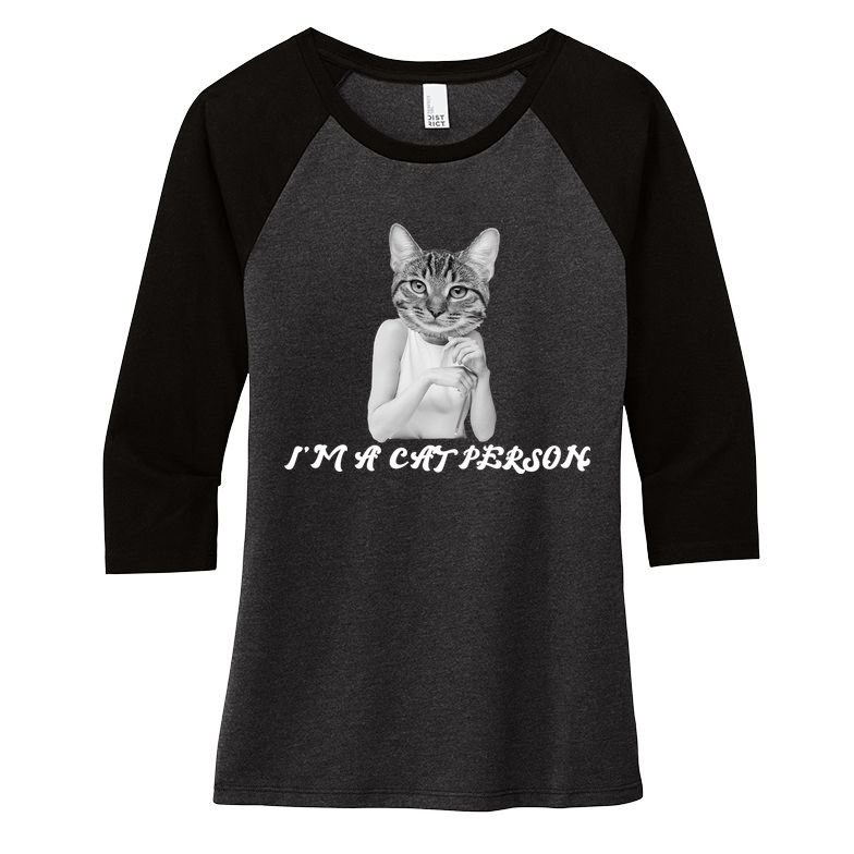 I'm A Cat Person Women's Tri-Blend 3/4-Sleeve Raglan Shirt