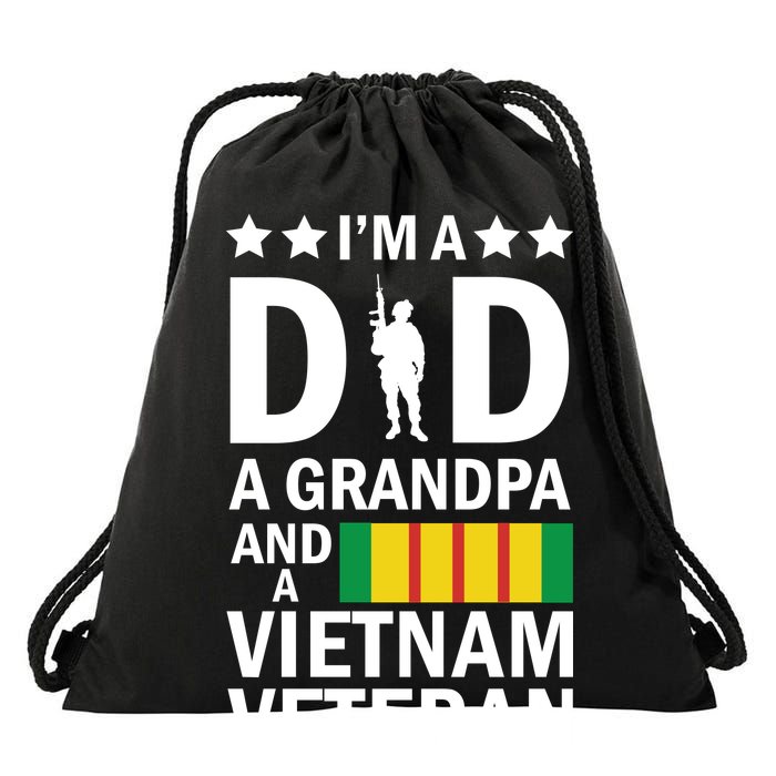 I'm A Dad A Grandpa and A Vietnam Veteran Drawstring Bag