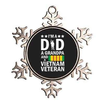 I'm A Dad A Grandpa and A Vietnam Veteran Metallic Star Ornament