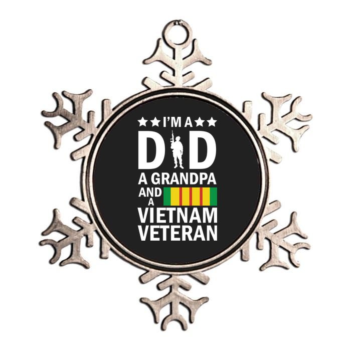 I'm A Dad A Grandpa and A Vietnam Veteran Metallic Star Ornament