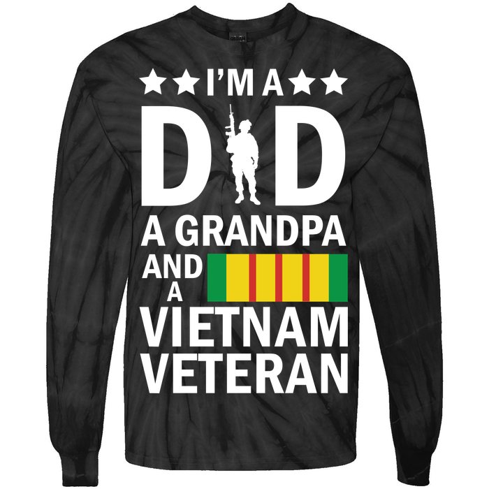 I'm A Dad A Grandpa and A Vietnam Veteran Tie-Dye Long Sleeve Shirt