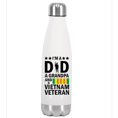 I'm A Dad A Grandpa and A Vietnam Veteran Stainless Steel Insulated Water Bottle