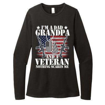 I'm A Dad Grandpa Veteran Nothing Scares me Womens CVC Long Sleeve Shirt