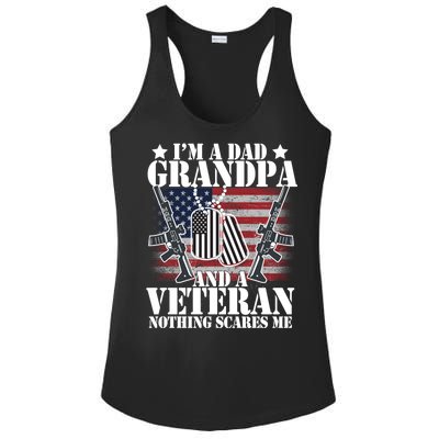 I'm A Dad Grandpa Veteran Nothing Scares me Ladies PosiCharge Competitor Racerback Tank