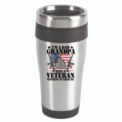 I'm A Dad Grandpa Veteran Nothing Scares me 16oz Travel Tumbler