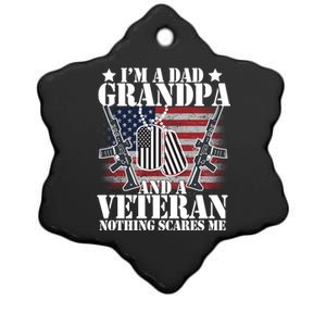 I'm A Dad Grandpa Veteran Nothing Scares me Ceramic Star Ornament