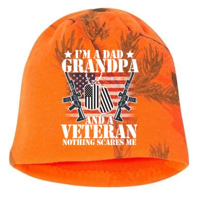 I'm A Dad Grandpa Veteran Nothing Scares me Kati - Camo Knit Beanie