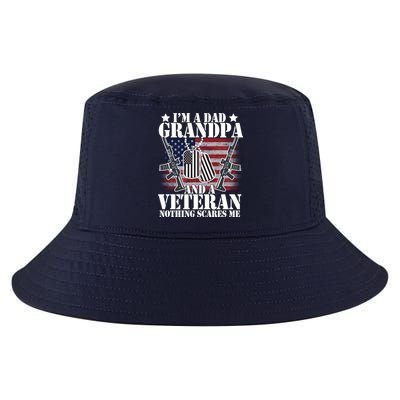 I'm A Dad Grandpa Veteran Nothing Scares me Cool Comfort Performance Bucket Hat
