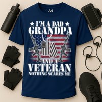 I'm A Dad Grandpa Veteran Nothing Scares me Cooling Performance Crew T-Shirt