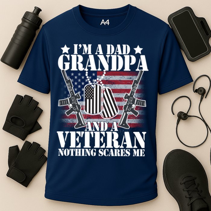 I'm A Dad Grandpa Veteran Nothing Scares me Cooling Performance Crew T-Shirt